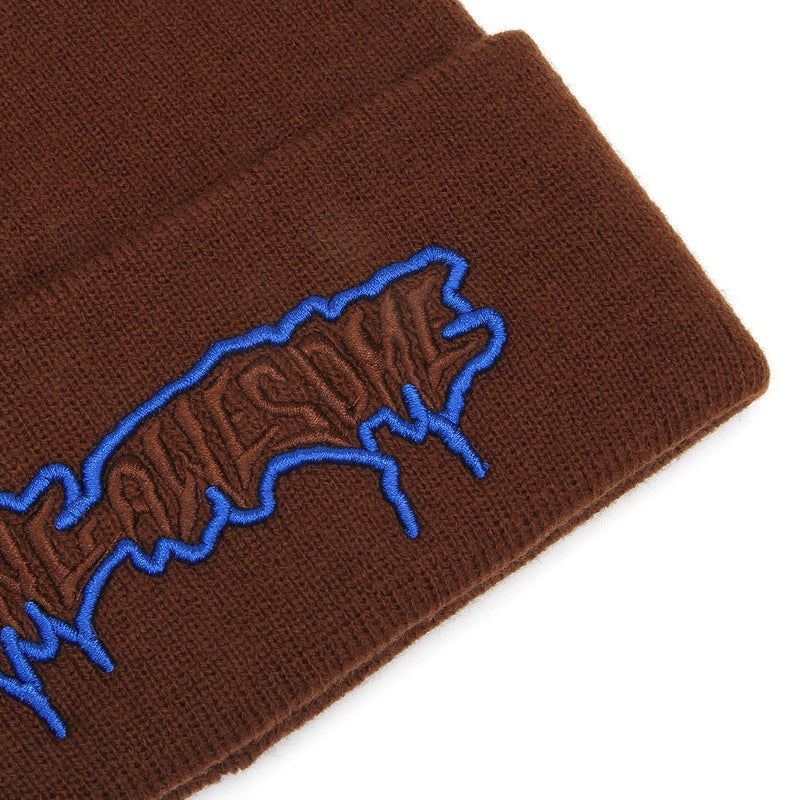 Fucking Awesome Running Logo Cuff Beanie Brown