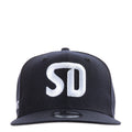 Navy baseball cap with white SD logo on front panel