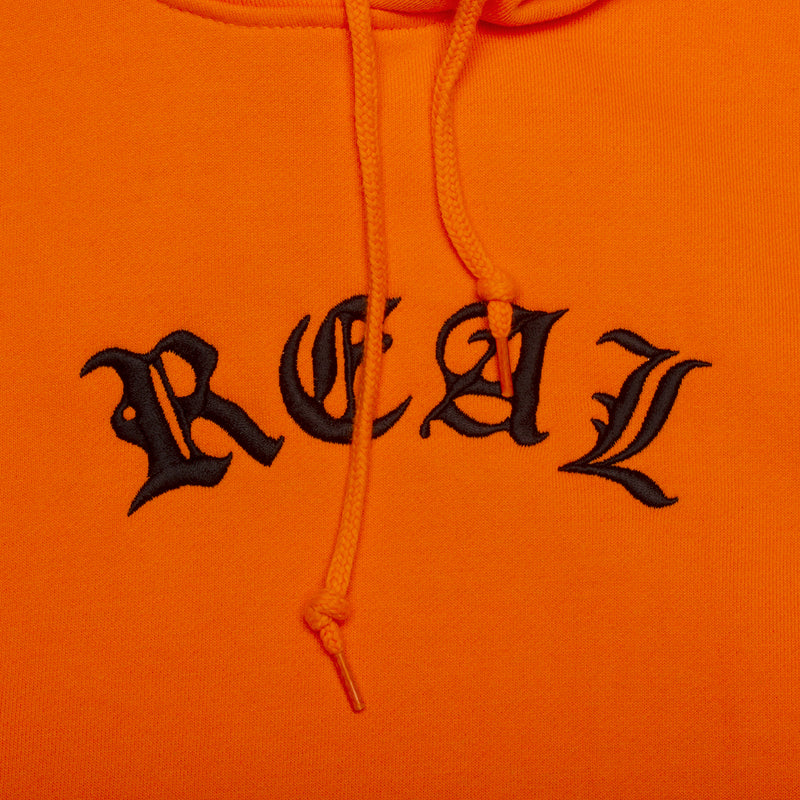 Real Script Hoodie  Safety Orange / Black