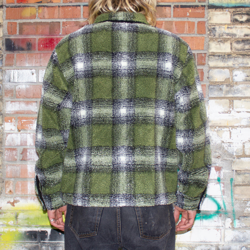 Shadow Plaid Sherpa Zip Shirt