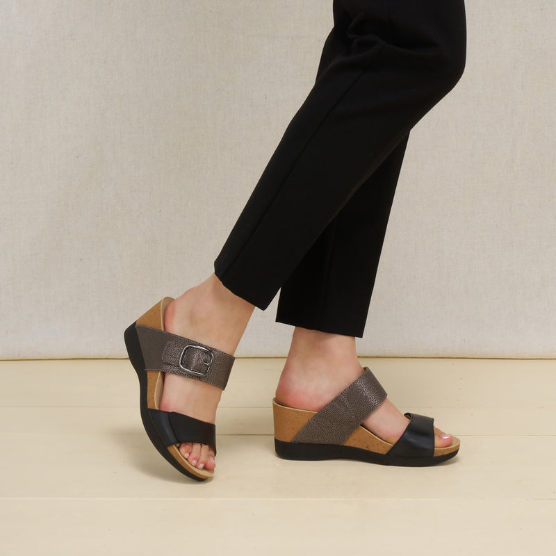 Shannon Pewter/Taupe Leather