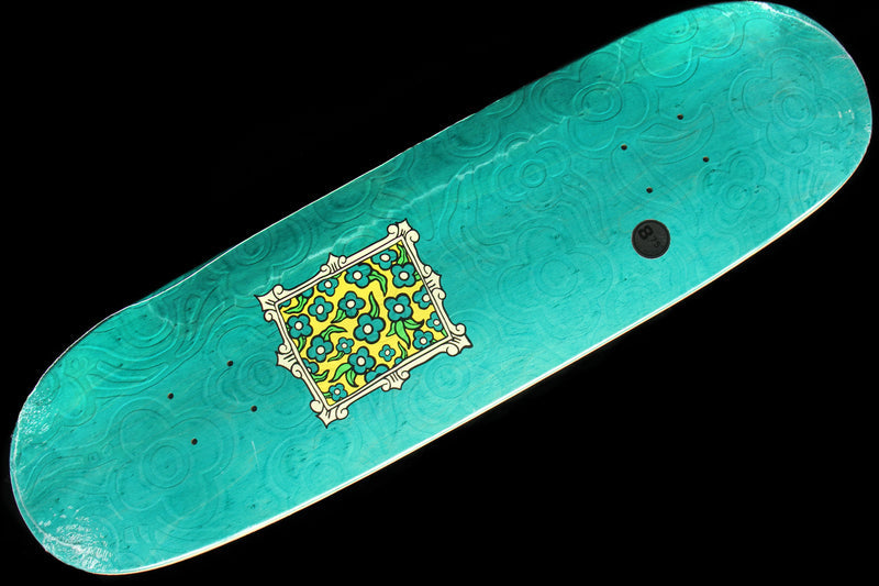 Krooked Shaped Flower Frame Embossed Teal Deck 8.75"