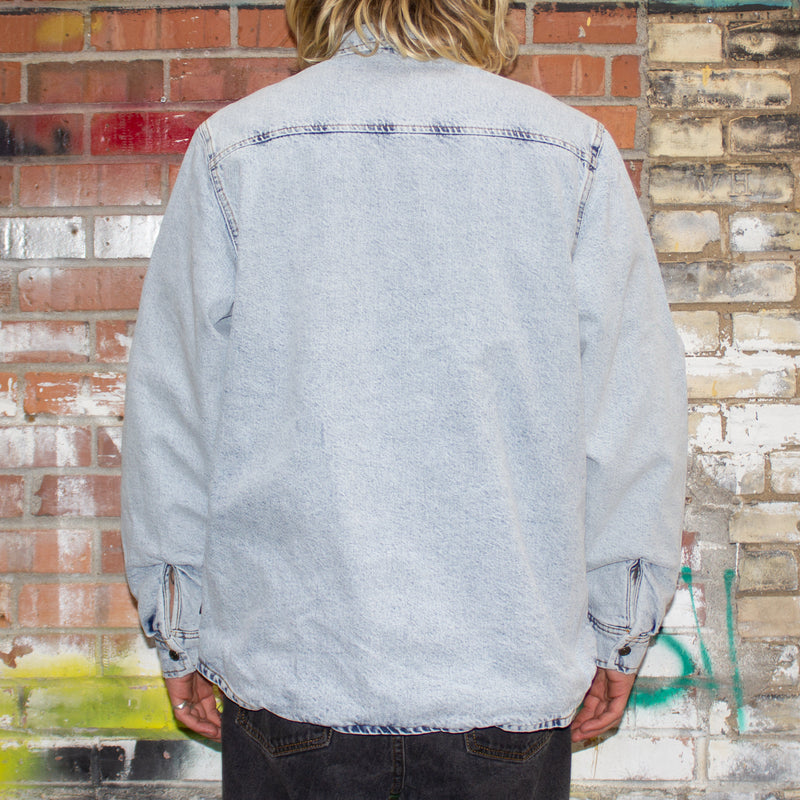 Stussy Sherpa Lined Denim Shirt Style # 1110244  Color : Stone Wash