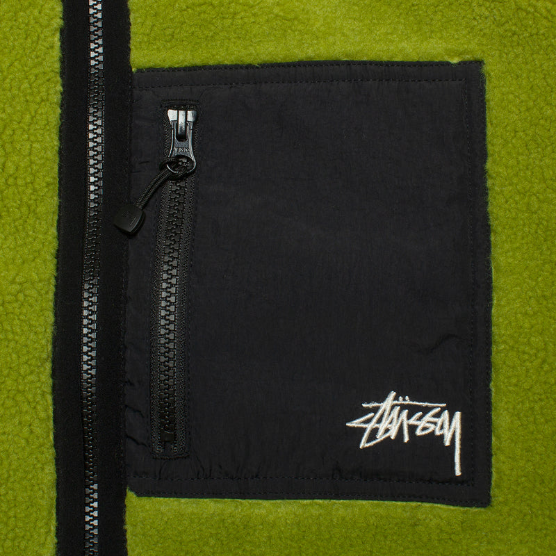 Stussy Sherpa Reversible Jacket Moss Green  Edit alt text