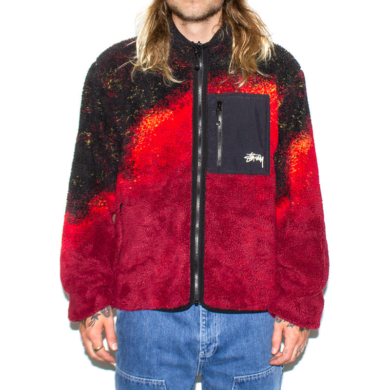 Stussy | Sherpa Reversible Jacket Style # 118529 Color : Lava