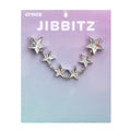 Silver star chain bracelet with linked five-point stars