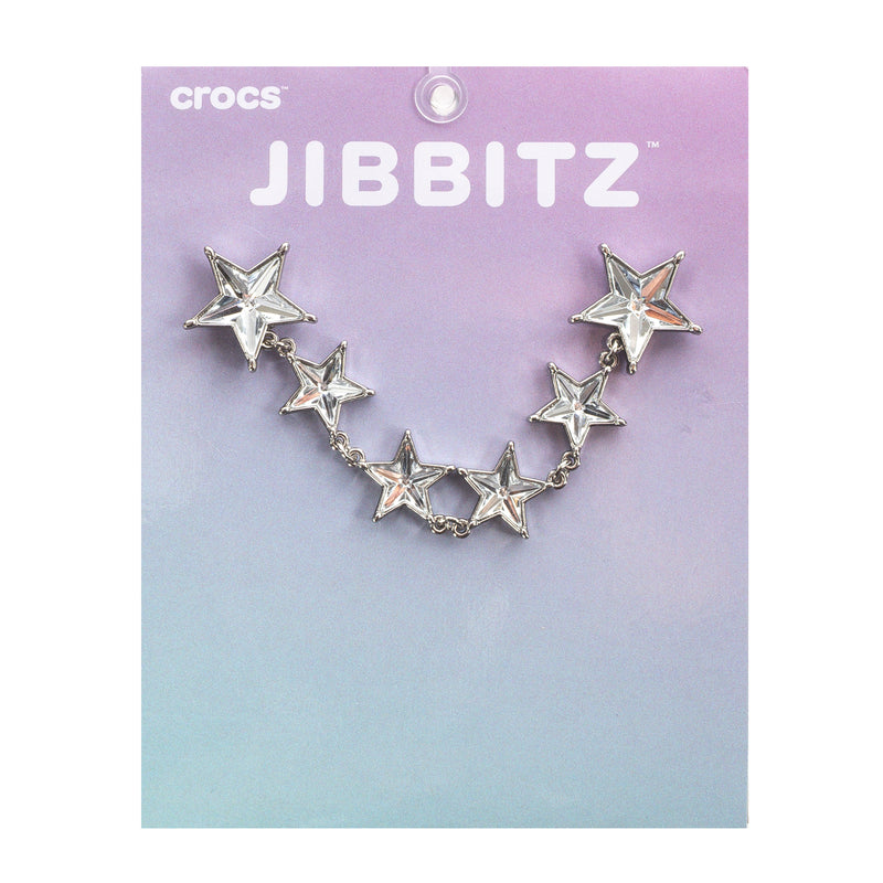 Silver star chain bracelet with linked five-point stars