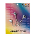 Silver-tone triple gem chain necklace with three round crystal-like charms