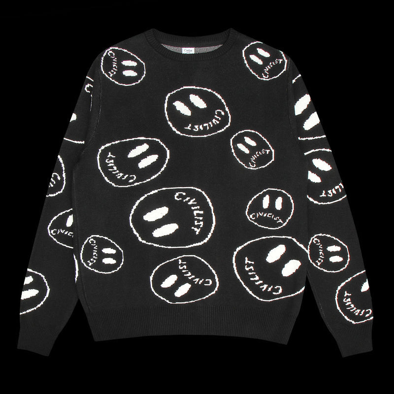 Civilist Smiler Knit Crew Black