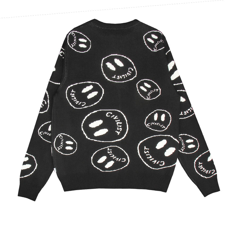 Civilist Smiler Knit Crew Black
