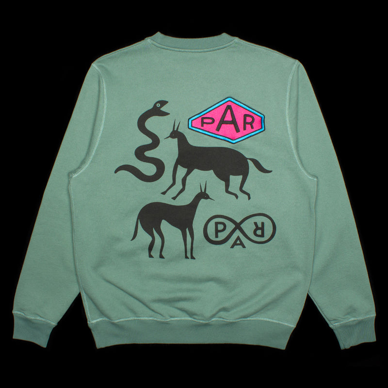 by Parra | Snaked By A Horse Crewneck Sweatshirt Style # 50216 Color : Pine Green