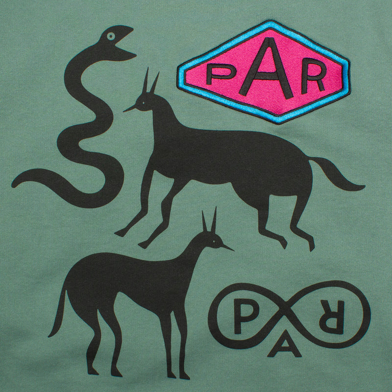 by Parra | Snaked By A Horse Crewneck Sweatshirt Style # 50216 Color : Pine Green