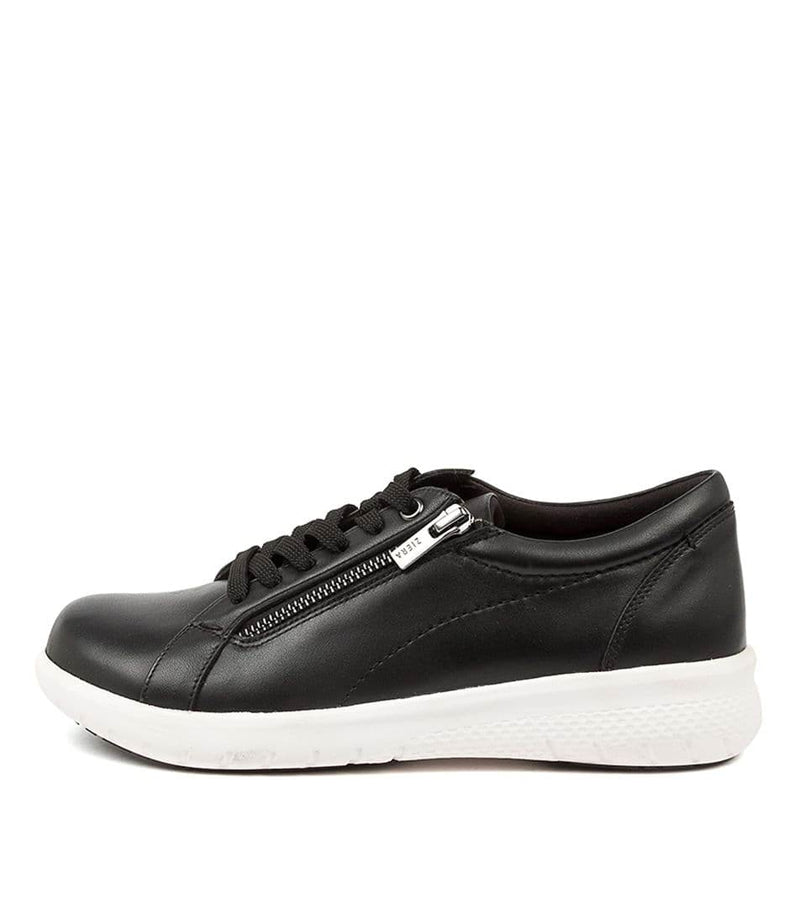 Women's Ziera Solar-XF in Black Leather/ White Sole. Sku: ZR10058BDCLE