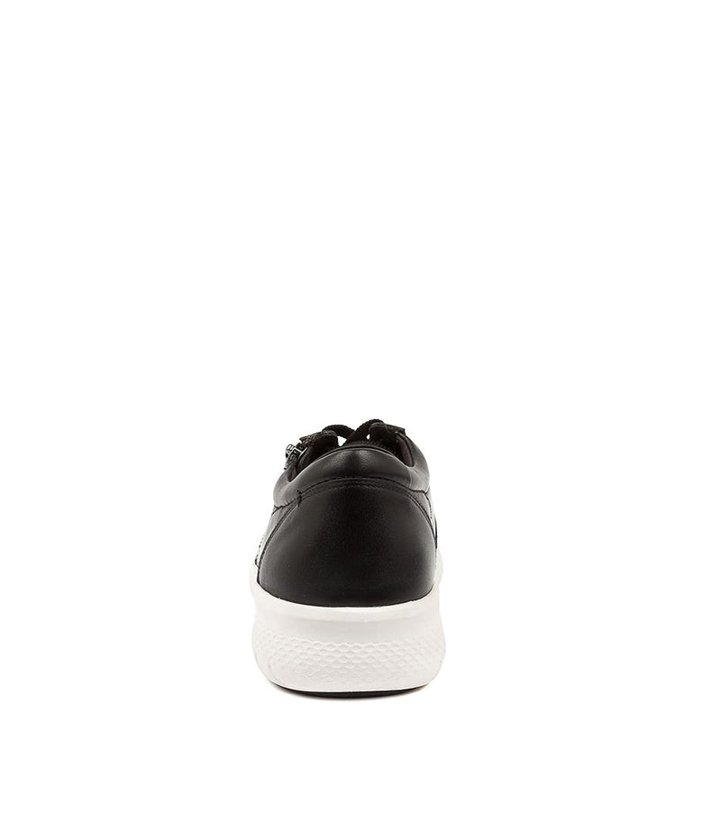 Women's Ziera Solar-XF in Black Leather/ White Sole. Sku: ZR10058BDCLE