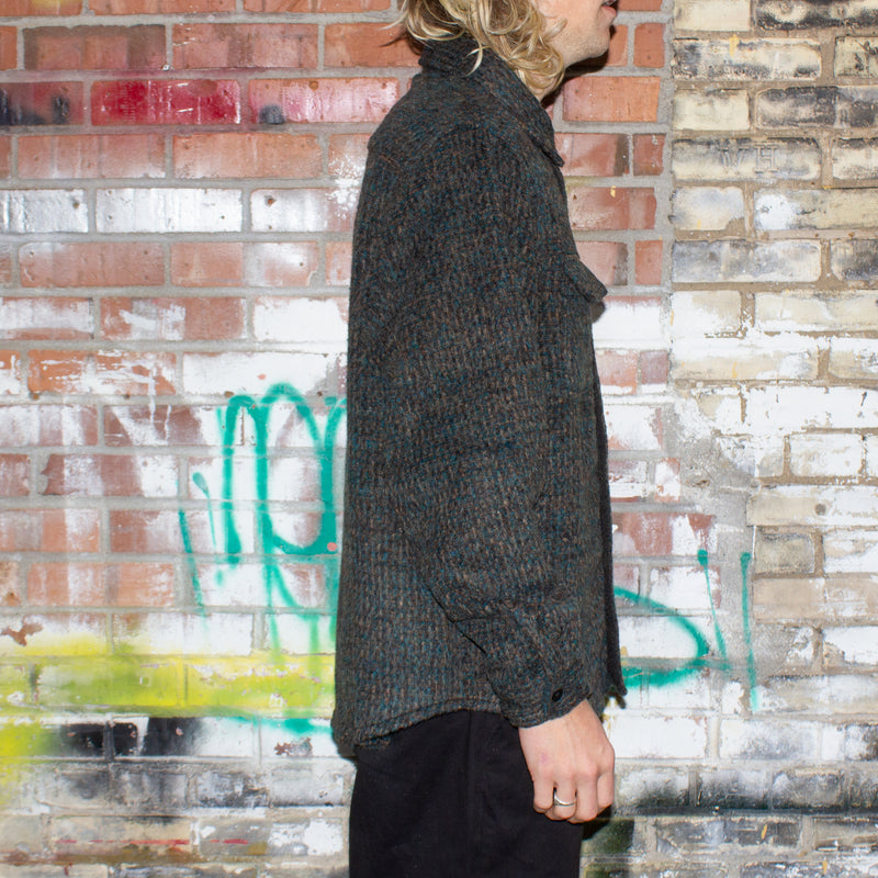 Stussy Speckled Wool CPO Shirt : Black