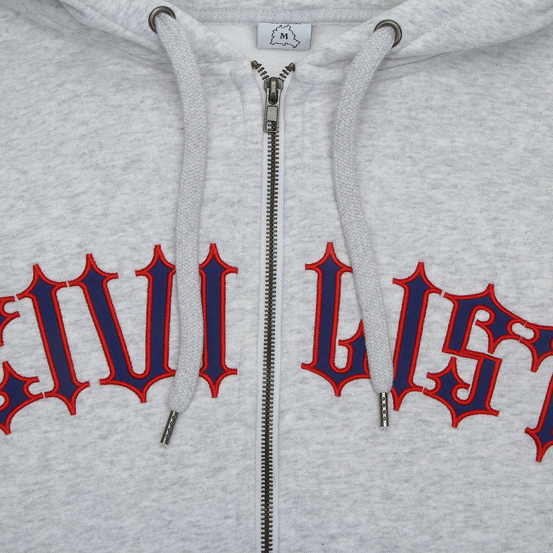 Civilist Spike Zip Hoodie Heather Grey