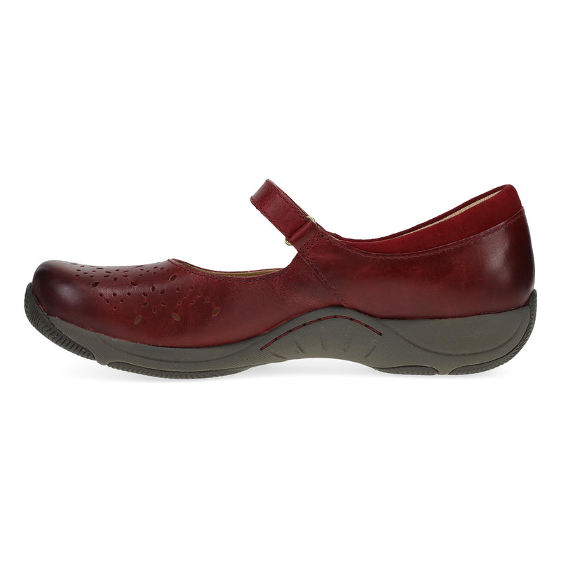 Side image of Stacy Red Waxy Burnished