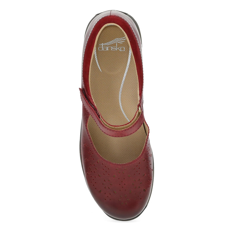 Top image of Stacy Wide Red Waxy Burnished