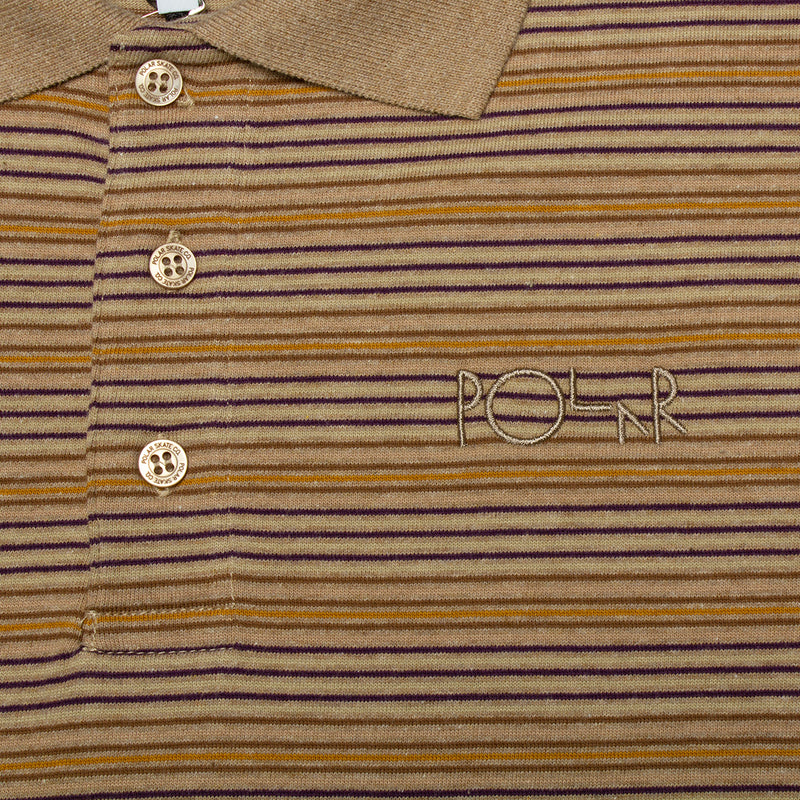 Polar | Stripe Polo Shirt Color : Camel
