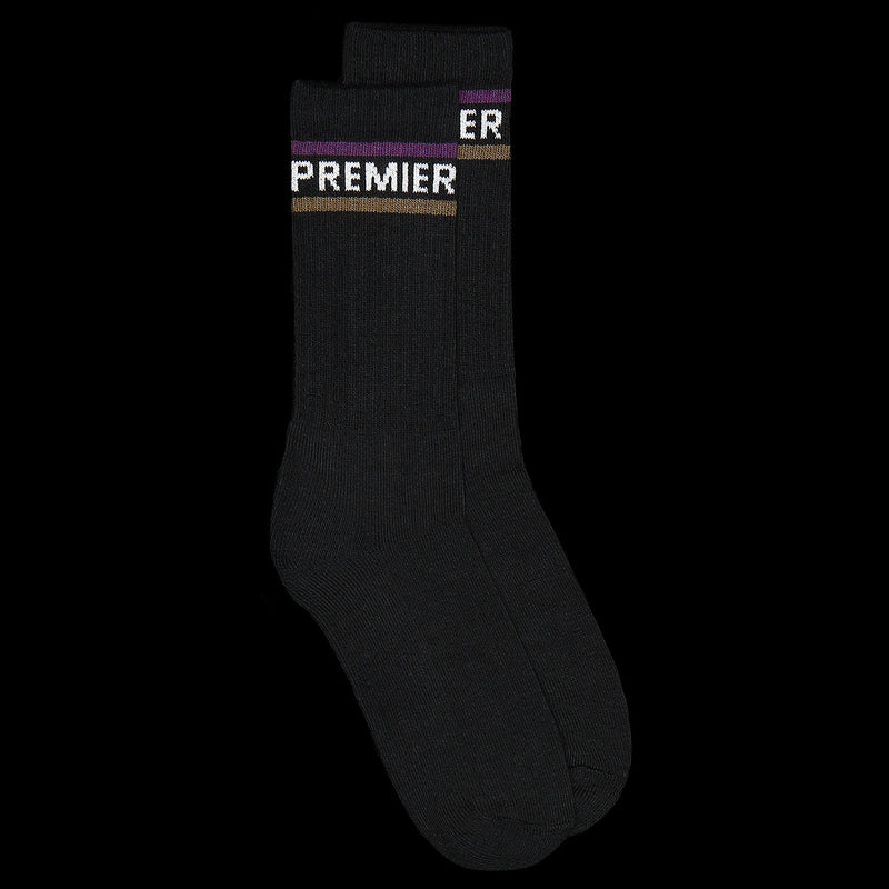 Premier Striped Crew Sock Black
