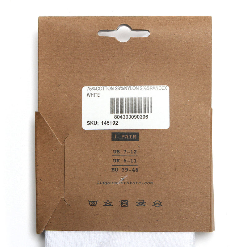 Premier Striped Crew Sock White
