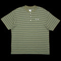Polar Striped Rib Henley T-Shirt Uniform Green