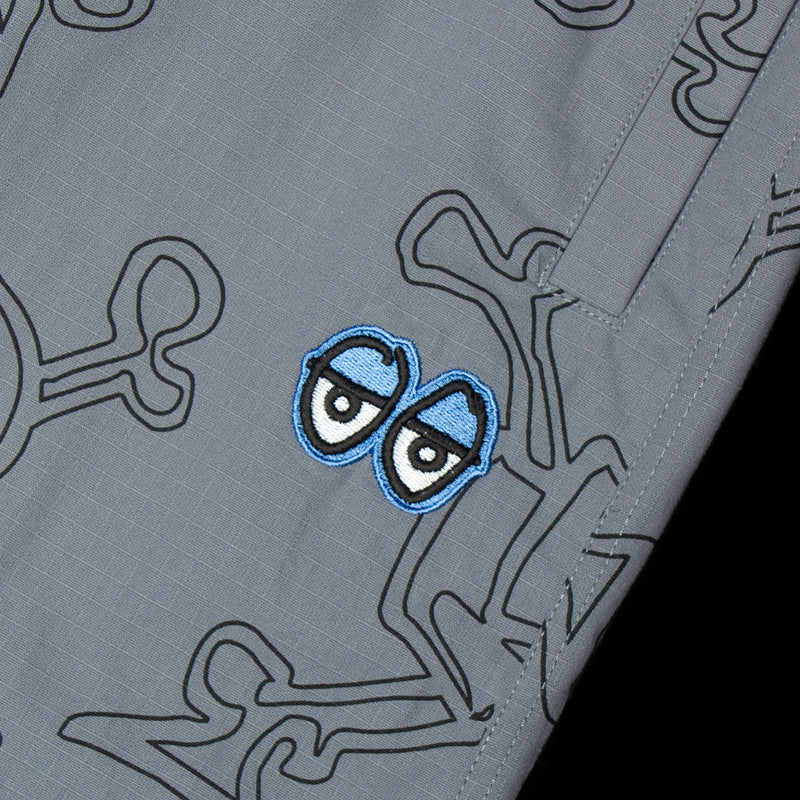 Krooked | Style Eyes Ripstop Double Knee Pants Color : Grey