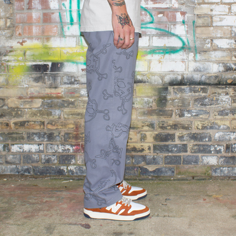 Krooked | Style Eyes Ripstop Double Knee Pants Color : Grey