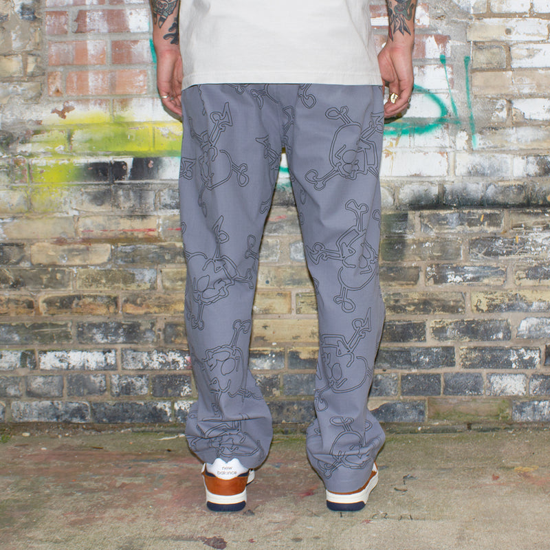 Krooked | Style Eyes Ripstop Double Knee Pants Color : Grey