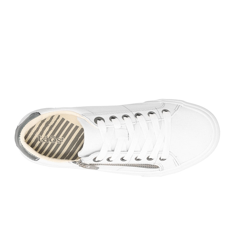 Taos Z Soul Sneaker (Women) - White/Pewter Athletic - Casual - Lace Up - The Heel Shoe Fitters