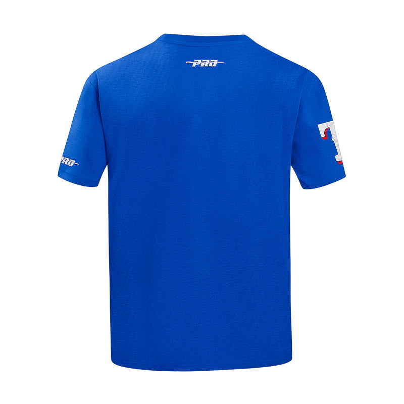 Men's royal blue T-shirt back with small PROA logo at upper center