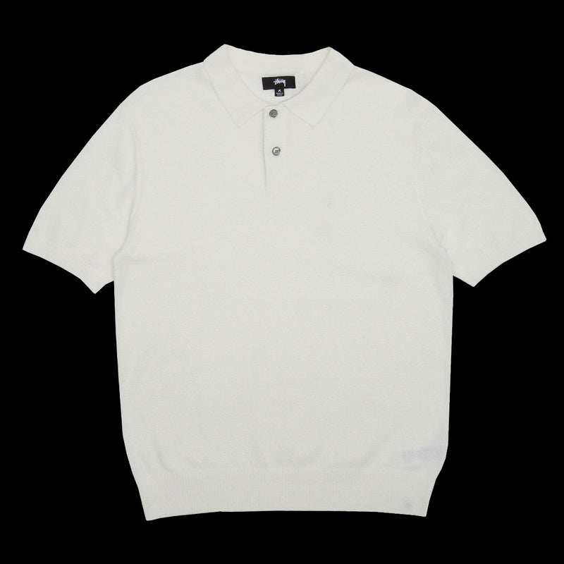 Stussy Textured S/S Polo Sweater Bone
