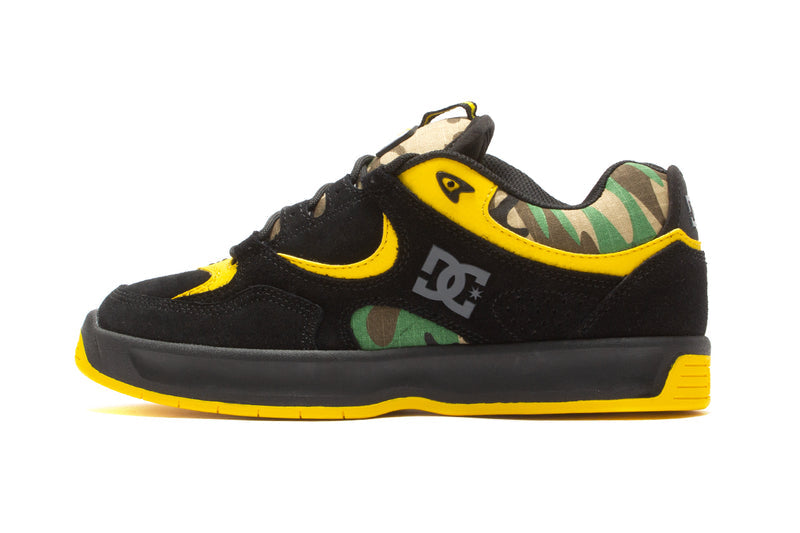 Thrasher x DC Kalynx Style # ADYS100805-BCM Color : Black / Camo / Yellow