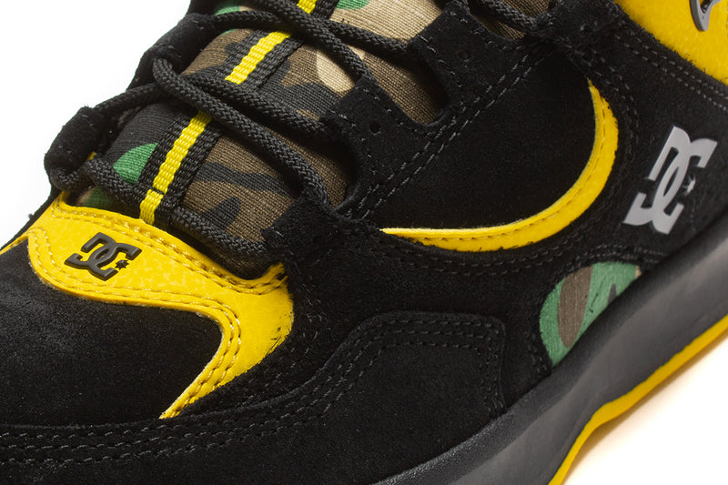 Thrasher x DC Kalynx Style # ADYS100805-BCM Color : Black / Camo / Yellow