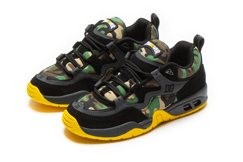 Thrasher x DC Truth Style # ADYS100761-BCM Color : Black / Camo / Yellow