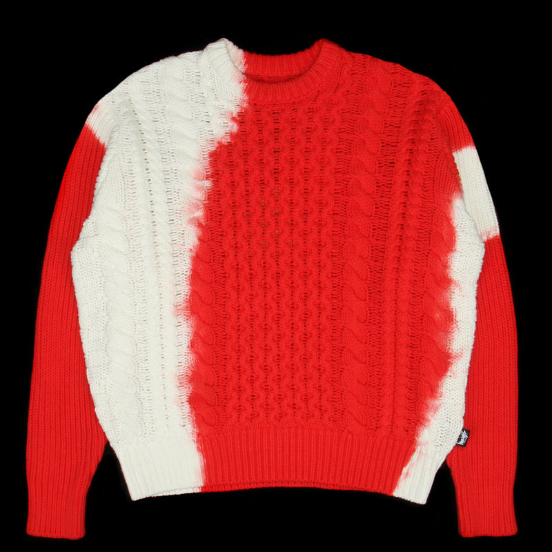Stussy Tie Dye Fisherman Sweater Red