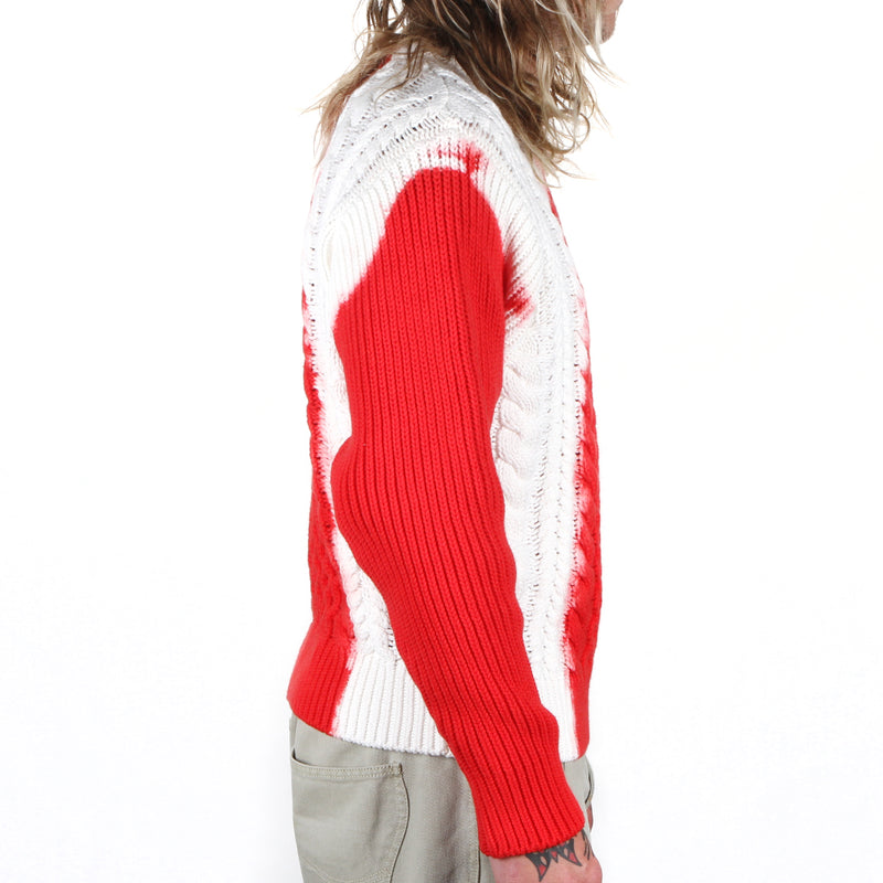 Stussy Tie Dye Fisherman Sweater Red