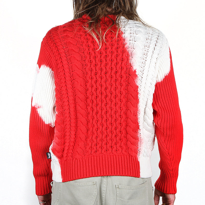 Stussy Tie Dye Fisherman Sweater Red