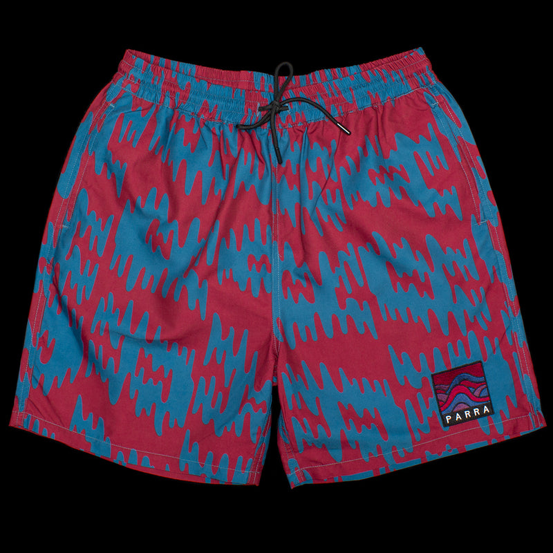 by Parra Tremor Pattern Swim Shorts Deep Red