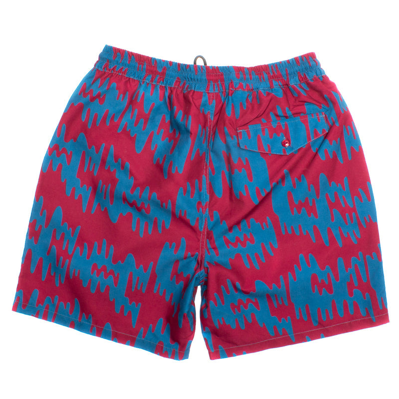 by Parra Tremor Pattern Swim Shorts Deep Red