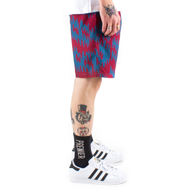 by Parra Tremor Pattern Swim Shorts Deep Red