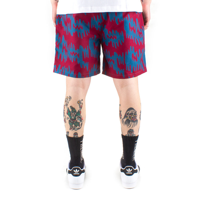 by Parra Tremor Pattern Swim Shorts Deep Red