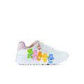 Kids' Uno Lite sneakers, white with colorful cartoon bear patch on side