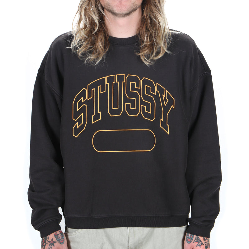 Stussy Varsity Oversized Crew Black