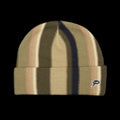 Frog Vertical Stripe Beanie Sage Brown