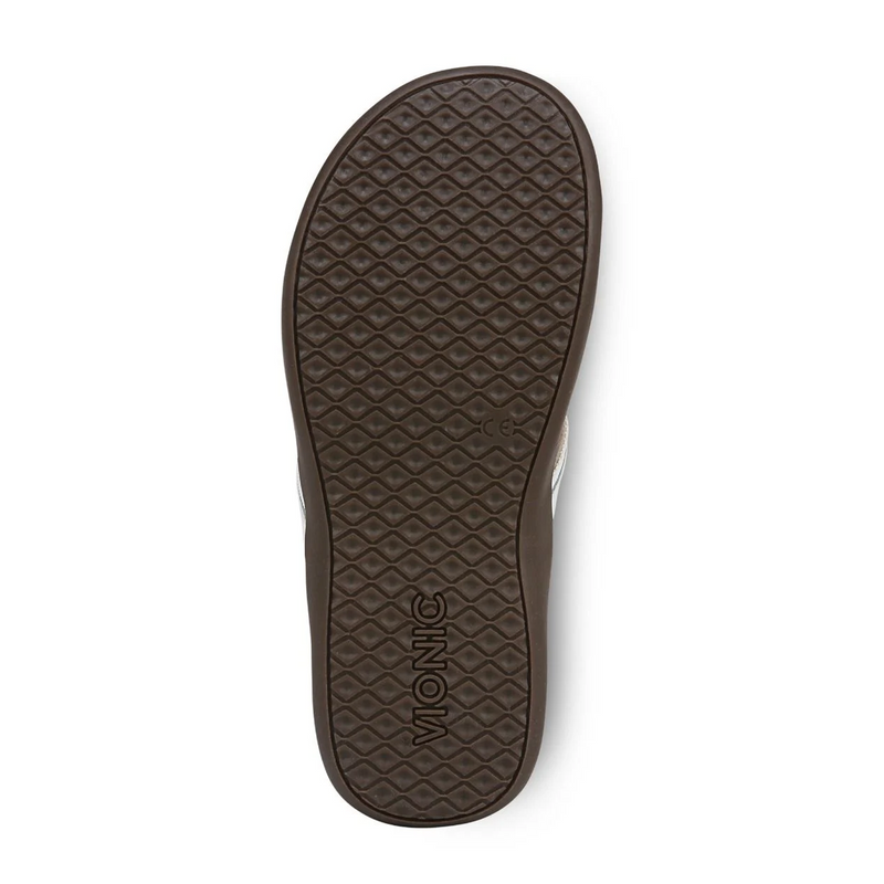 Vionic Tide Sandal (Women) - White Patent Webbing Sandal - Thong - The Heel Shoe Fitters