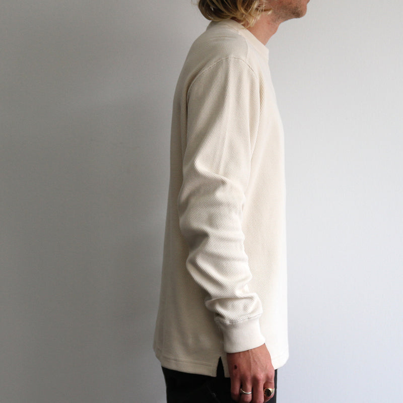 Waffle Knit Thermal Crewneck Sand