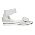 Waldlaufer Marigold 351005 Ankle Strap Sandal (Women) - Silver Snake Sandal - Backstrap - The Heel Shoe Fitters