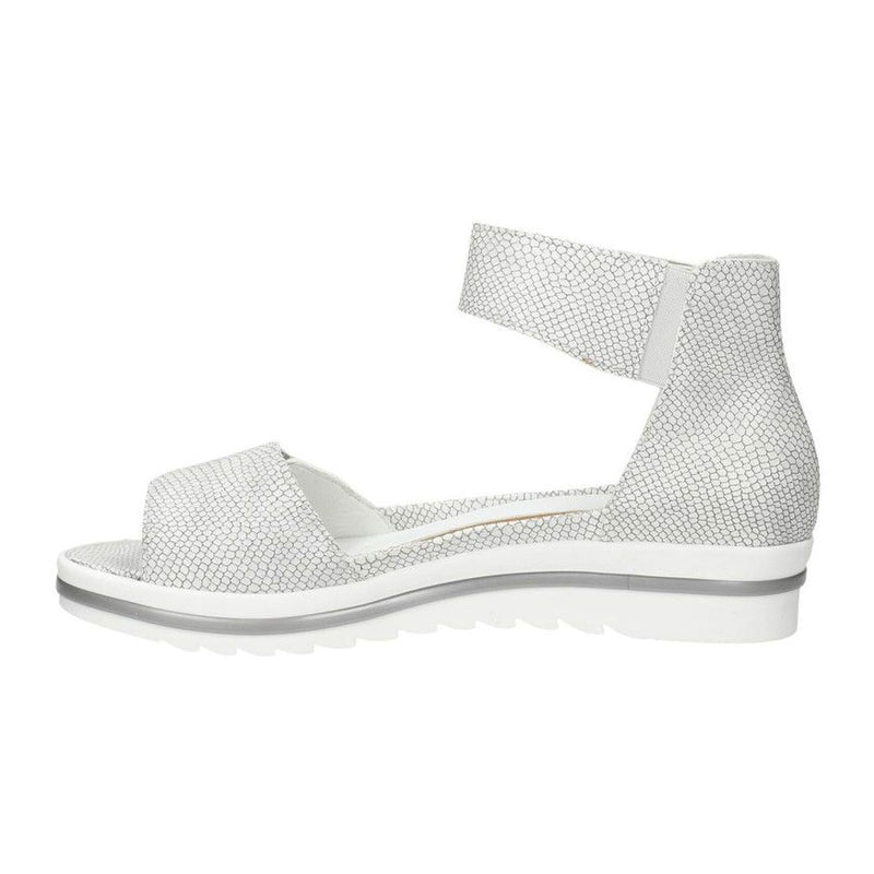 Waldlaufer Marigold 351005 Ankle Strap Sandal (Women) - Silver Snake Sandal - Backstrap - The Heel Shoe Fitters
