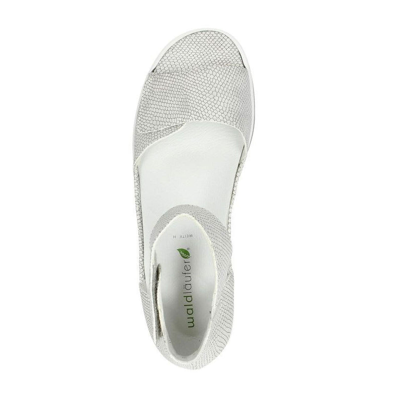 Waldlaufer Marigold 351005 Ankle Strap Sandal (Women) - Silver Snake Sandal - Backstrap - The Heel Shoe Fitters